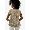 thumbnail image 2 of ellos Women's Plus Size Trapeze Knit Tee - 22/24, Grey Spruce Ditsy Floral, 2 of 6