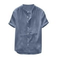 thumbnail image 1 of Tungbrin Men's Summer Short Sleeve Shirts Lightweight Casual Button down Shirt Basic Solid Color Beach Blouses, 1 of 5