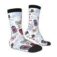 thumbnail image 2 of Goofa London Landmark2 Printed Men's Crew Socks, Soft Durable Breathable Moisture-Wicking with Odor Control Cotton socks, 2 of 9