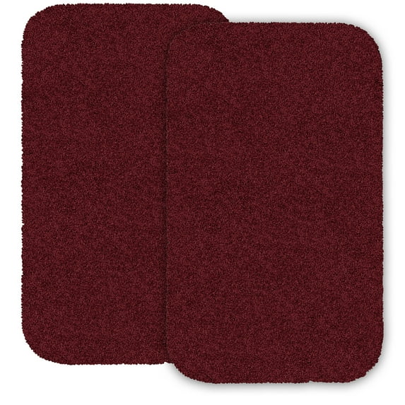 Mainstays Basic 2 Piece Bath Rug Set, 19.5" x 32" & 23" x 38", Merlot
