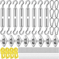 thumbnail image 1 of 92 Pieces Shade Sail Hardware Kit Rust-Proof Shade Hardware Kit for Triangle Rectangle Shade Sail Installation Silver, 1 of 6