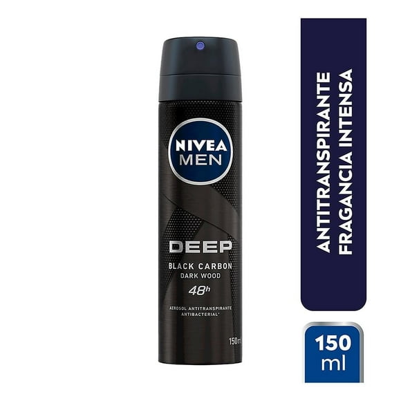 Antitranspirante NIVEA MEN deep black carbon antibacterial spray 150 ml