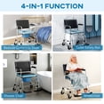 thumbnail image 3 of HOMCOM Rolling Shower Wheelchair for Seniors, Bedside Commode Chair with Padded Seat, Backrest, for Handicap, Toilet Chair, 300 lbs, Black, 3 of 9