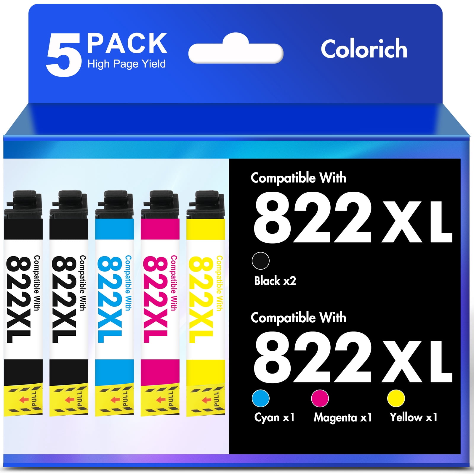 Kolor Expert, Ink Cartridge, 822XL, 4-Pack, High Yield - Walmart.com