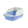 thumbnail image 2 of Large Cat Litter Box 17.72"x11.81"x7.09" Semi-Enclosed Privacy Toilet with High Walls Splash Guard(Blue), 2 of 6