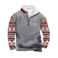 thumbnail image 2 of Goodtrade8 Mens Tops Half Zipper Zip Mock Neck Graphic Long Sleeve Casual Pocket Winter Sweatshirt for Men, 2 of 3
