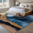 thumbnail image 4 of 6'x9' Area Rugs, Navy Blue Yellow Indoor Outdoor Area Rug for Living Room Bedroom, Art Abstract Vintage Modern Washable Bathroom Rugs Kitchen Floor Carpet Mats Home Decor Aesthetic, 4 of 8