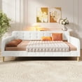 thumbnail image 3 of Harper & Bright Designs Queen Size Upholstered Daybed with Button Tufted Backrest, Linen Sofa Bed with 4 Support Legs, Beige, 3 of 16