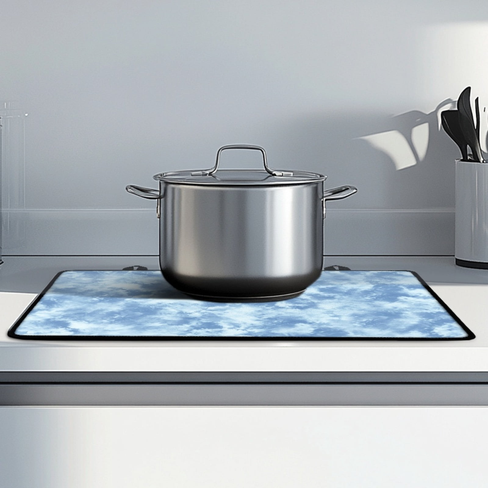 Renewold Stove Cover for Cooktop, Electric Stovetop Protector Cover Non-skid Induction Electric Stove Burner Cover Multipurpose Mat Easy to Clean, Blue Tie-dye