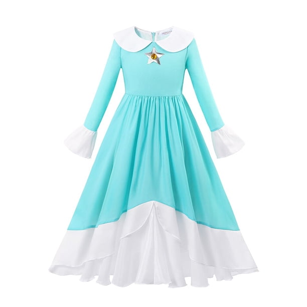 Vestido de Cosplay de princesa melocotón para niña, traje de juego de rol para fiesta de Halloween, trajes de actuación para escenario, ropa de Carnaval para niños Fivean unisex