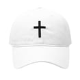 thumbnail image 2 of Baseball Hats for Women AURORADY Men's Washed Cotton Embroidered Baseball Cap Adjustable Dad Hat for Independence Day & Casual Wear, White One Size Baseball Caps, 2 of 5