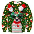 thumbnail image 2 of Suéter navideño falso divertido, suéter navideño feo unisex para hombres y mujeres para vacaciones, suéter de elfo de Papá Noel, ropa navideña para otoño e invierno, 2 of 5