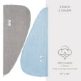 thumbnail image 6 of American Soft Linen 100% Cotton Turkish Hair Drying Towels, 2 Piece Quick Drying Hair Turban Towel Wrap, Rockridge-Sky Blue, 6 of 6
