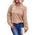 thumbnail image 1 of Blusa Sudadera básica con cuello inclinado y hombros caídos para mujer, traje de vacaciones (naranja M) Ygjytge Naranja T M para Mujer, 1 of 7