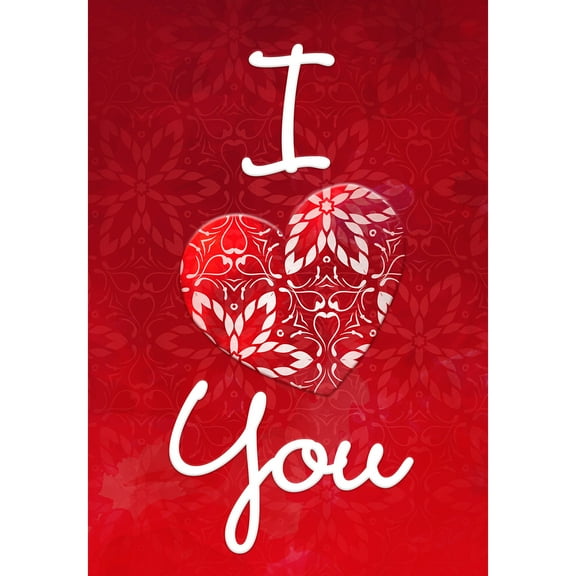 America Forever Flags Double Sided House Flag - I Love You - 28 x 40 Inches, Happy Valentine's Day Love Hearts House Flag, Seasonal Yard Outdoor Holiday Decorative Flag