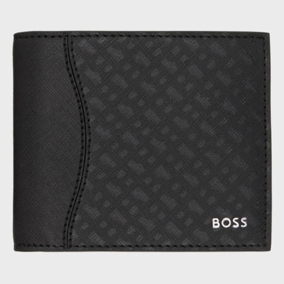 Hugo Boss Men's Zair Card Case Leather Wallet, Black