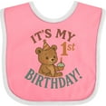 thumbnail image 3 of Inktastic Cute Teddy Bear 1st Birthday Celebration Boys or Girls Baby Bib, 3 of 4