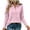 *Pink, variant on VBVC Women's Long Sleeve Collared Shirt , Ladies' Basic Button Down Pullover Blouse , Casual V Neck Work Tunic Top For Women, S-2XL