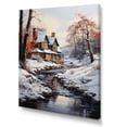 thumbnail image 2 of Designart "Milling In The Winter White and Brown" Cityscapes Canvas Print, 2 of 5