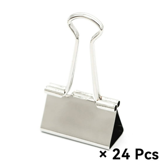 CCOCC 24 Pcs Binder Clips,41mm Bucket Design Paper Clips Large,Easy Storage Convenient Access Paperclips,Silver