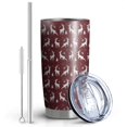 thumbnail image 2 of 20oz Tumblers Red Christmas Deer Pattern Stainless Steel Vacuum Insulated Double Wall Travel Tumbler Cups Mug with Lid and Straw,Cleaning Brush for Cold & Hot Drinks, 2 of 7