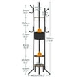 thumbnail image 3 of HOOBRO Coat Rack Stand , Freestanding Coat Hanger Shelf with Fabric Basket, 6 Support Legs and 9 Hooks, for Clothes, Hat, Suitable for Hallway, Bedroom, Rustic Brown and Black BF45YM01, 3 of 11
