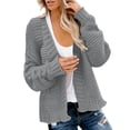 thumbnail image 2 of Lixiuxyad Womens Open Front Cardigan Casual Longline Solid Color Knitted Open Front Cardigan Sweater Outerwear Coat,Gray, 2 of 6