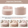 thumbnail image 6 of Harper & Bright Designs Foam Chaise Indoor Lounge, Corduroy Boneless Curved Lounge Couch, Compressed Floor Single Sofa Chair with Two Supportive Pillows for Living Room , Pink, 6 of 19