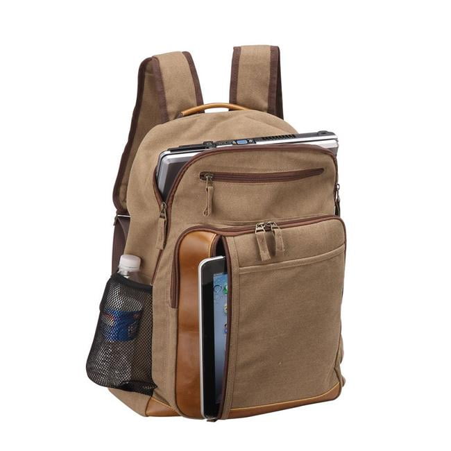 Tan canvas backpack sale