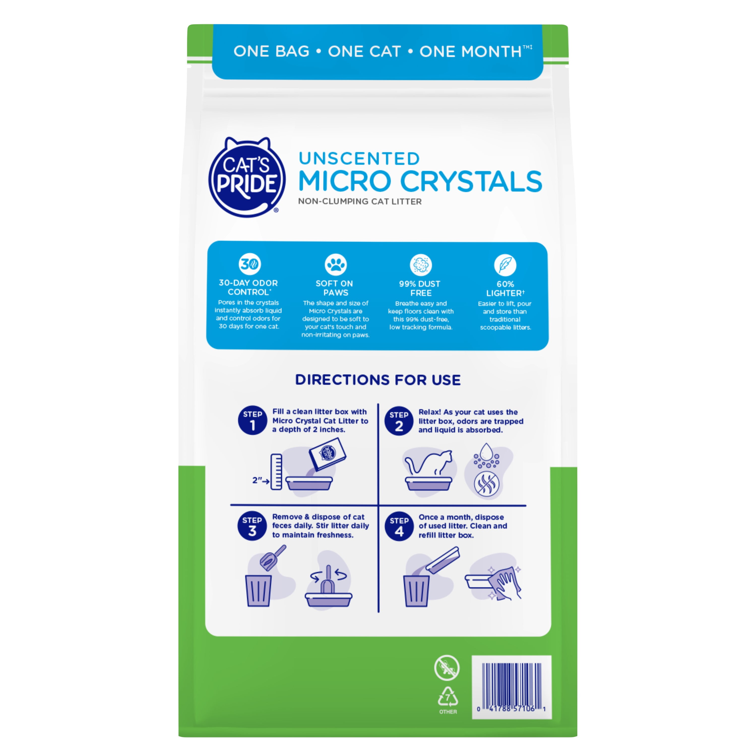 Cat's Pride Unscented Micro Crystal Cat Litter 6.5lb Bag