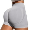 thumbnail image 5 of Athletic Shorts For Women High Waisted Quick Dry For Running Workout Gym Track Peach-Shaped Light Gray M, 5 of 5