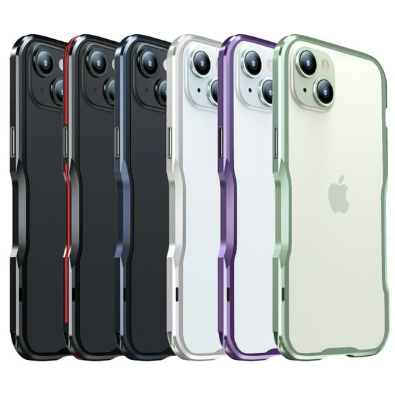 Dteck Aluminum Alloy Bumper for iPhone 15 Plus 6.7 Inch Bumper Case Frame No Back Slim Cool Design Raised Edge Protection with Screws Driver,Green