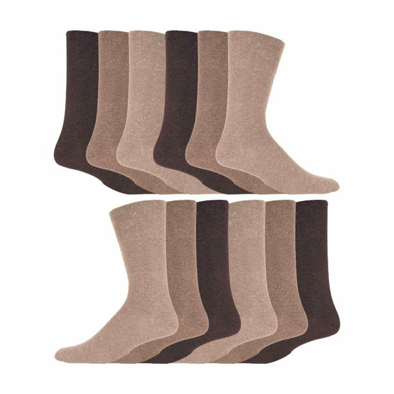 12 Pairs Gentle Grip Top Diabetic Socks | IOMI | Crew Loose Top Non Elastic Cotton Socks