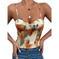 thumbnail image 1 of Mujeres Moda Cami Sin mangas Tie-dye Impreso Camisola Chaleco Crop Tops XBTCLXEBCO marrón, Grande, 1 of 6