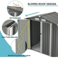 thumbnail image 3 of JOIVI Durable Multifunctional Metal Steel Outdoor Storage Shed, 72.44" x 67.72" x 46.46" Gray, 3 of 8