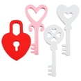 thumbnail image 1 of IFANLANDOR 4Pcs Wooden Heart Key Pendant Valentines Day Decoration For Accessories, 1 of 7