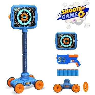 3 in 1 Kids Multifunctional Fun Toys, Removable Base&Foam Toy Gun with Shooting Target, Basketball Rim&Ball, Ring Throwing Game Toys, Birthday/Xmas Toys for Boys Girls Aged 3-12  Years