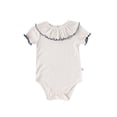 thumbnail image 4 of Piomll Girl's Bodysuits Lace Trim Short Sleeve Casual Soft Stretchy Rompers, 4 of 7