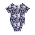 thumbnail image 2 of Daiia Purple Marble Texture Printed Unisex-Baby Short Sleeve Onesies Bodysuits Baby Climbing Clothes Soft and Comfortable Romper with Expandable Shoulder Design-12 Months, 2 of 8