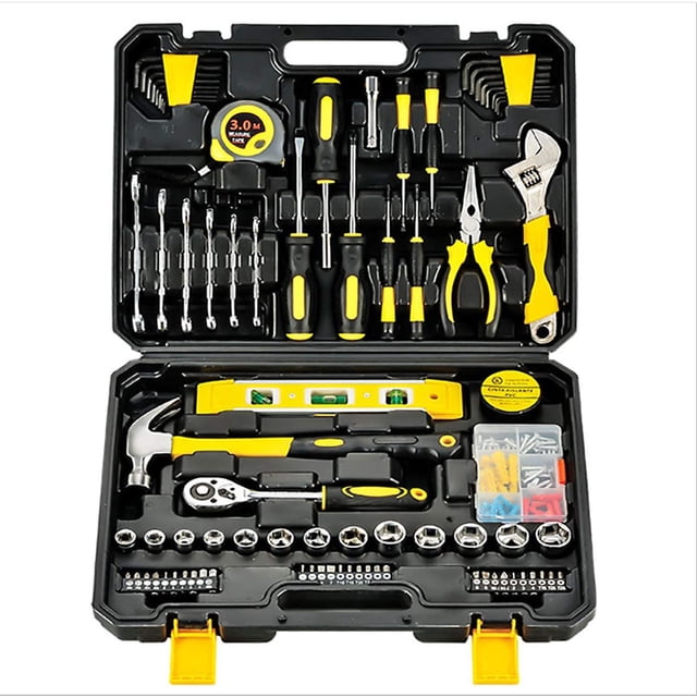 Kit de herramientas básicas Ticfox 108 Uds llave destornillador extensión de enchufe con caja de almacenamiento