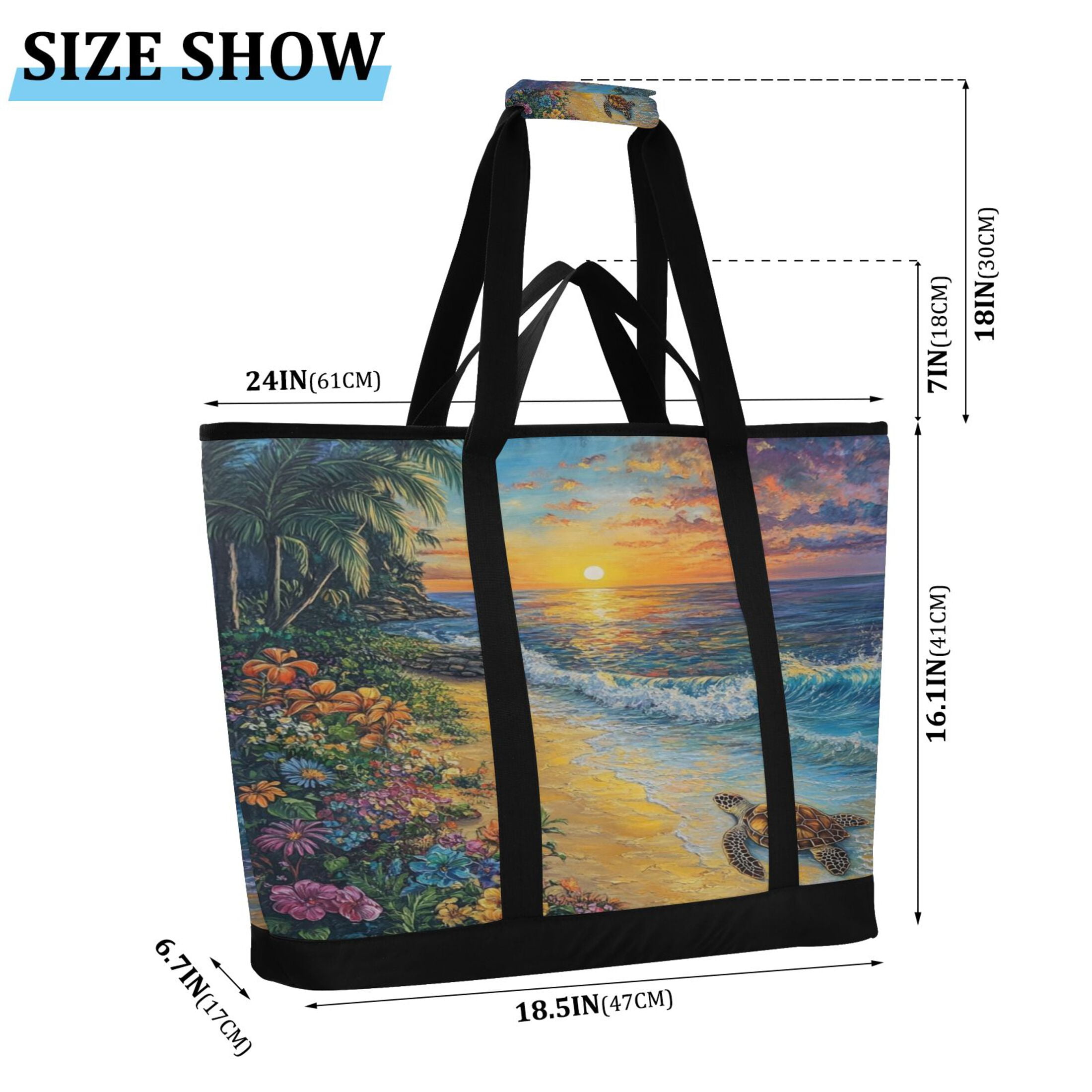 Large Hand-held Ice Pack Picnic Bag Insulation and Refrigeration Suitable for Shopping Picnics and Camping Beautiful Turtle
