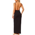 thumbnail image 3 of INSPIRE CHIC Women's Cover Ups Adjustable Strap Backless Wrap Maxi Dress S Black, 3 of 5