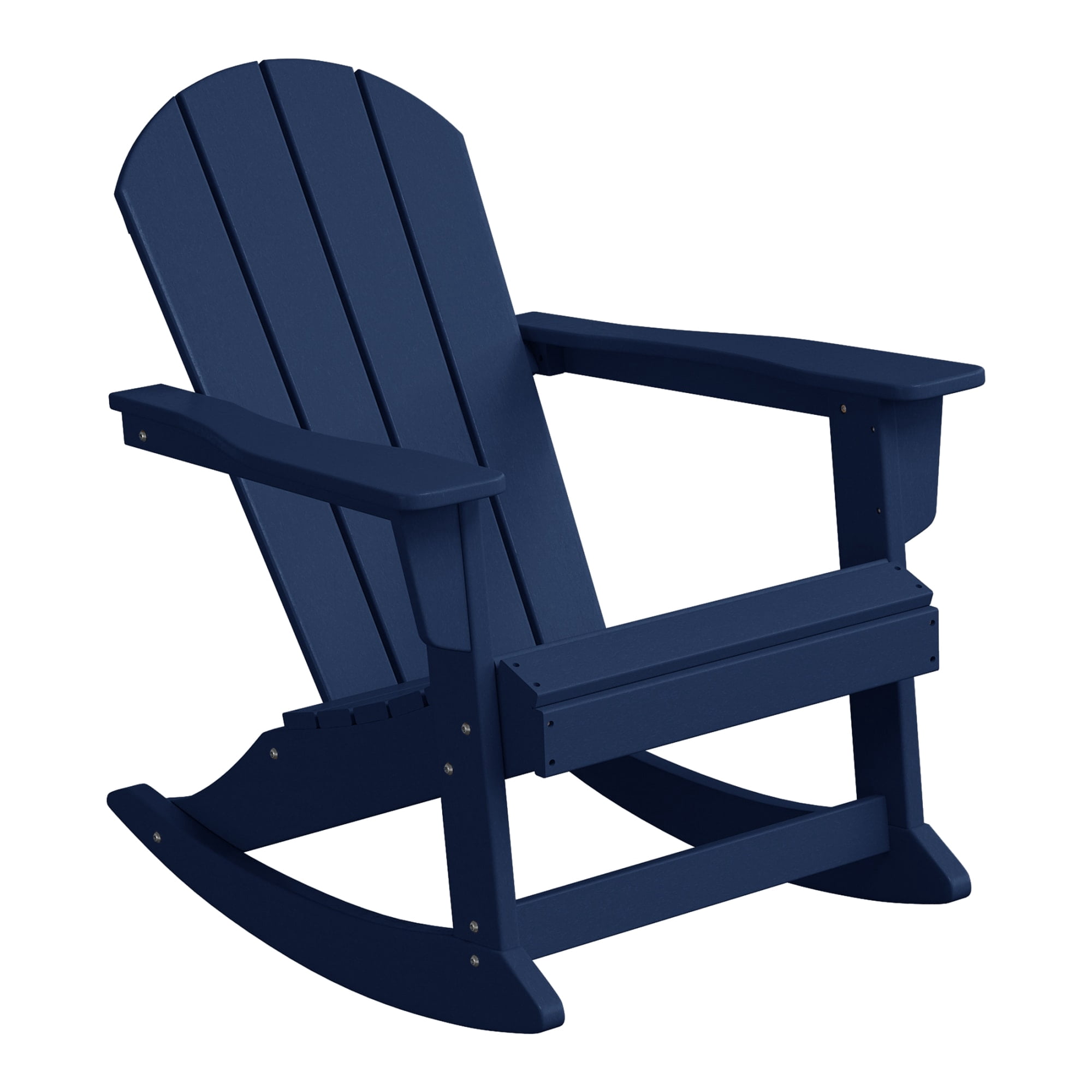 WestinTrends Malibu Outdoor Patio Porch Rocking Adirondack Chair (Set of 2), Navy Blue