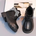 thumbnail image 4 of LYHaoo Girls Side Zipper Boots Girls Short Boots For Kids Fall And Winter Style Leather Booties With Bow For Young Girls Sizes 10 Black(3.5-4 Years), 4 of 6