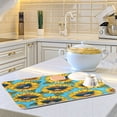 thumbnail image 6 of Dish Drying Mat Kitchen Pad Large Counter Absorbent Dish Mats Drainer Sunglasses Smiley Sunflowers, 6 of 8