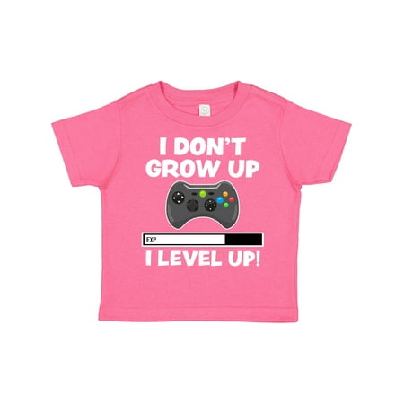 

Inktastic I Dont Grow Up I Level Up with Game Controller Black Gift Toddler Boy or Toddler Girl T-Shirt