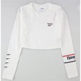 thumbnail image 1 of Camiseta recortada con gráfico Reebok para mujer, blanca, mediana, 1 of 2