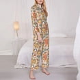 thumbnail image 3 of Fotbe Colorful Owls Pattern Long Sleeve Pajama Set for Women,Sleepwear Set,2-piece Loungewear Set,Soft PJs Comfy Nightwear with Pockets -Large, 3 of 7