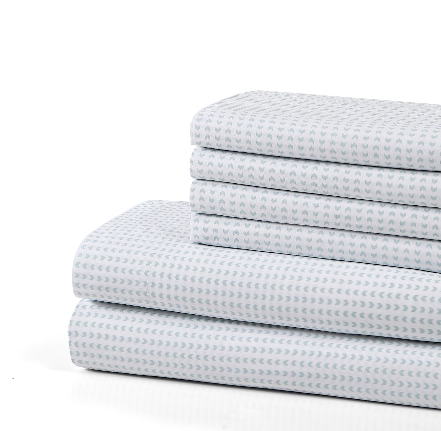 Nicole Miller Studio 6 piece Aidan Printed Sheet Set, Bonus Pillowcases, Geo