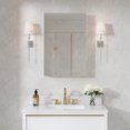 thumbnail image 5 of ANGELES HOME 20" x 30" Bi-View Medicine Cabinet with Mirror, Surface Mount or Recessed Mirror Medicine Cabinet for Bathroom, Anodized Chrome Aluminum Frame, Bathroom Mirror Cabinet with Storage, 5 of 12